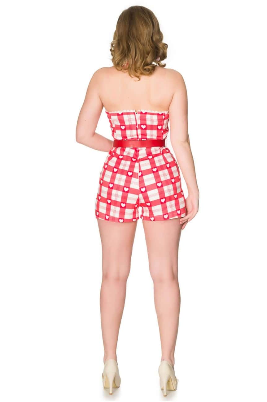 Combishort timeless a carreaux rouge 