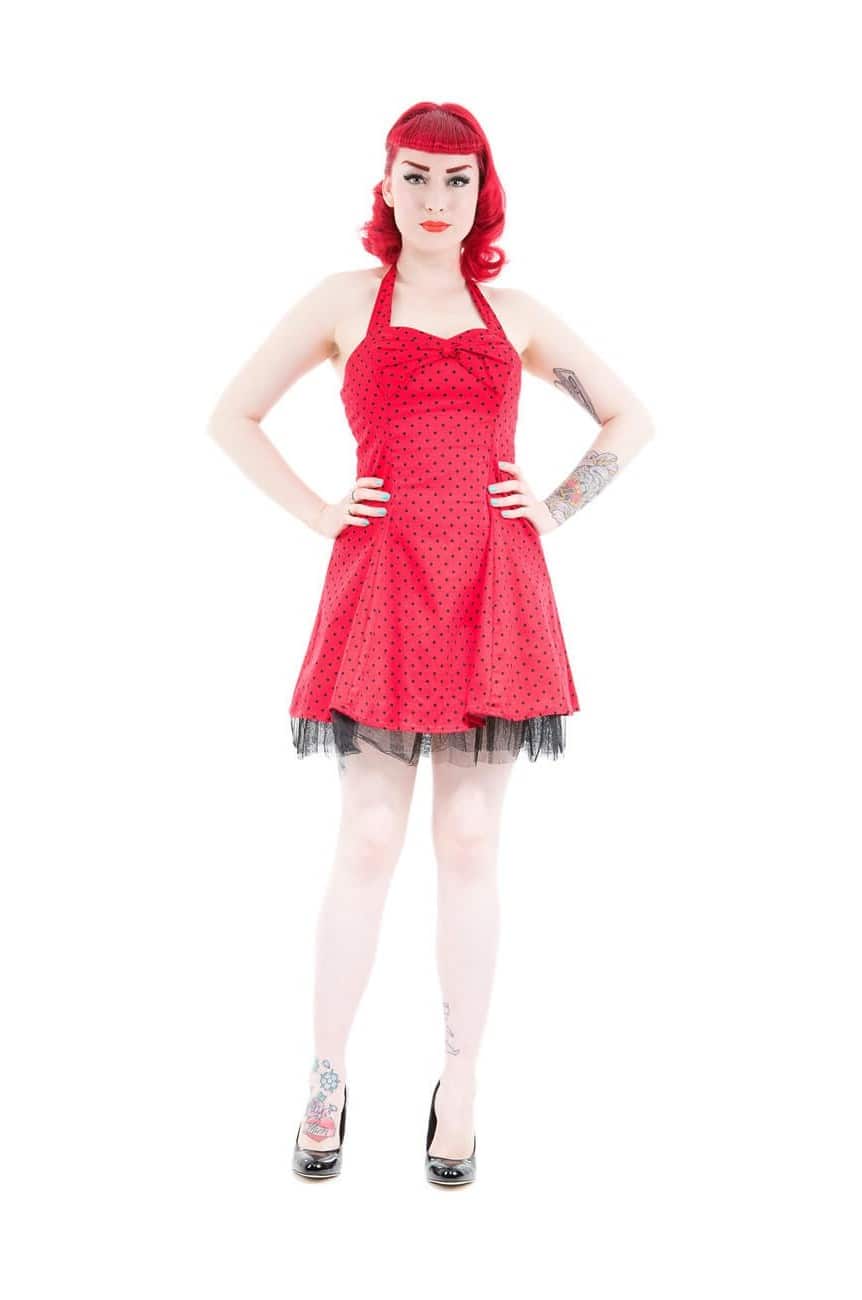 Robe courte à pois