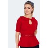 Top vintage rouge avec ceinture