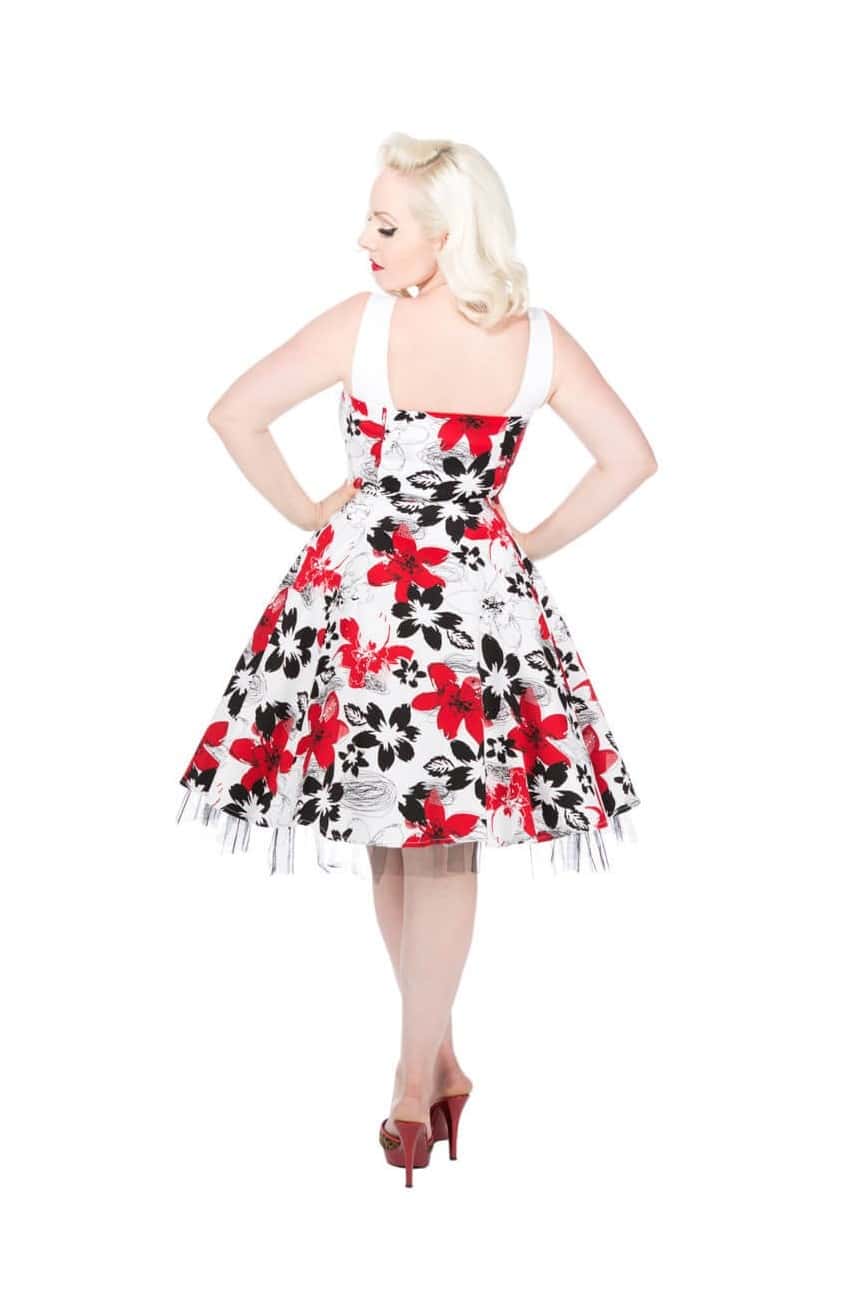 Robe pinup tulle et fleurs