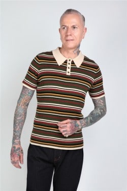 Polo vintage rayé homme
