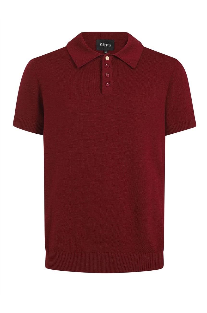 Polo tricot bordeaux