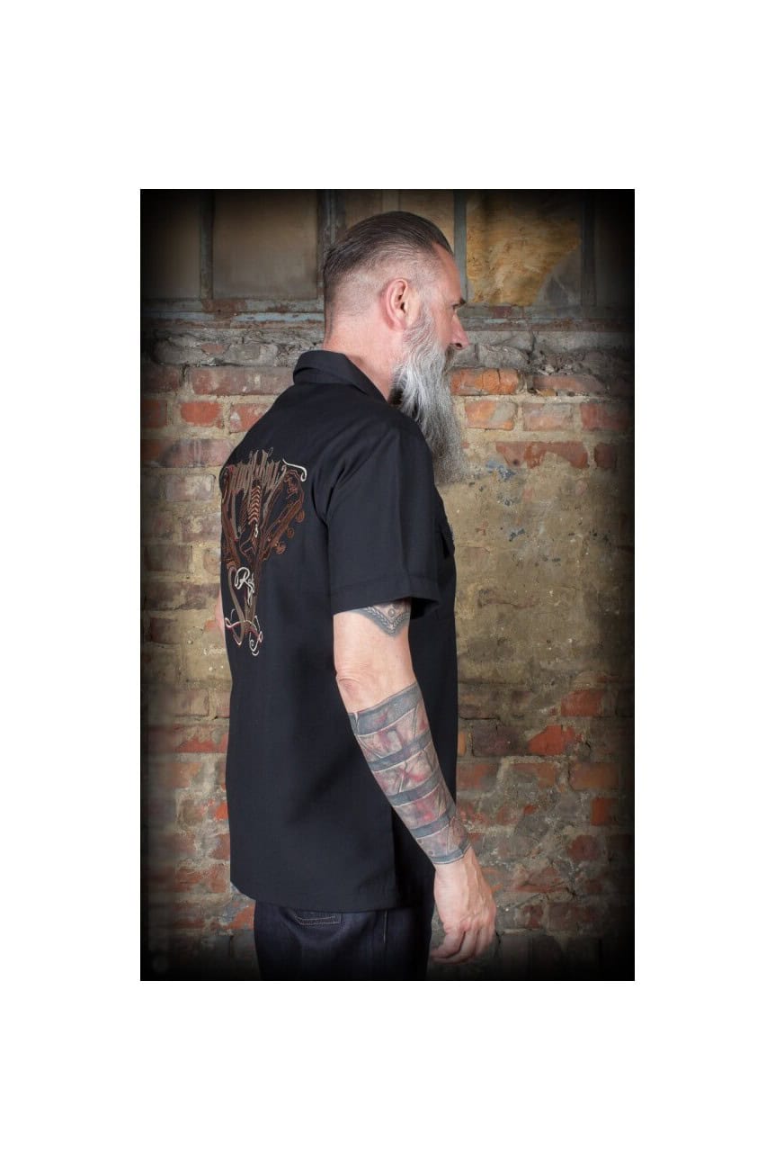 Chemise rockabilly brodée