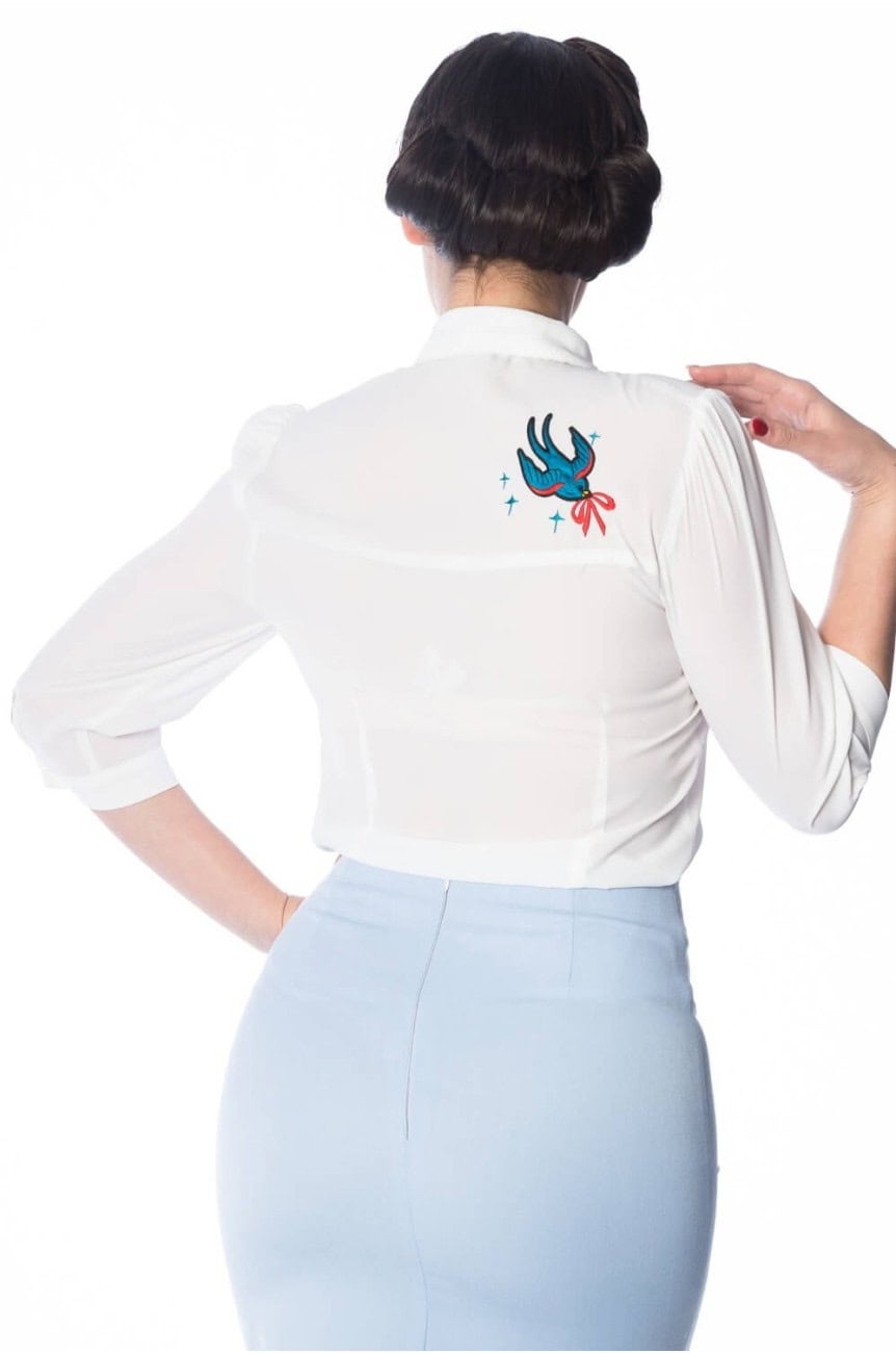Chemise blanche brodée