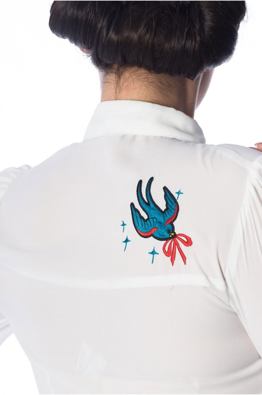 Chemise blanche brodée