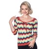 Pull femme rétro chevrons