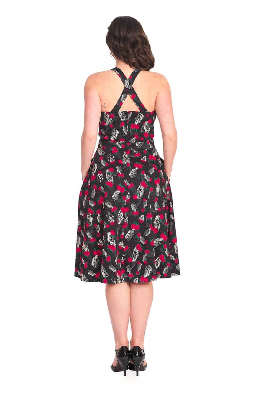 Robe rock'n roll micro et tete de mort