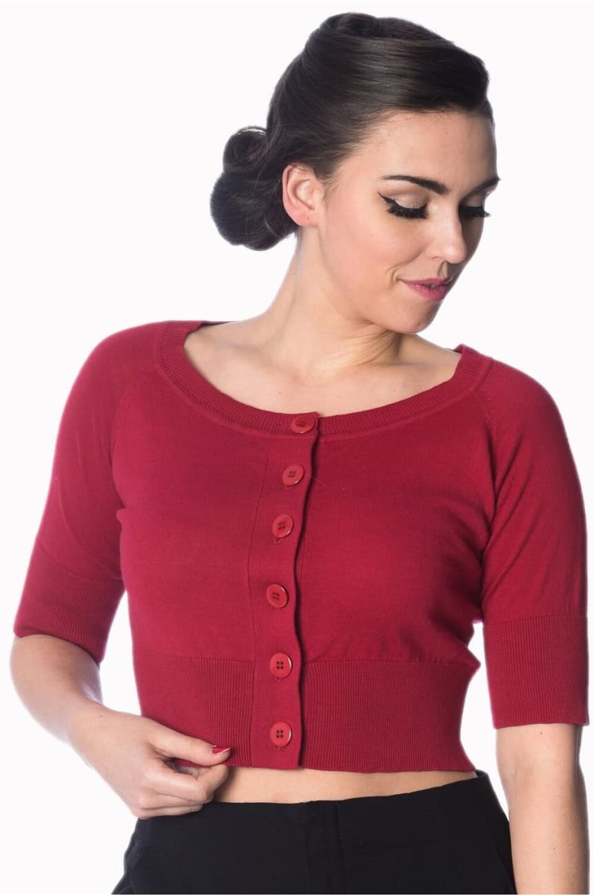 Cardigan bordeaux manches courtes