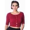 Cardigan vintage bordeaux manches courtes