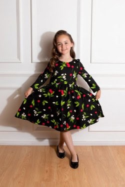 Robe vintage enfant cerise