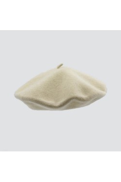 Béret écru en laine