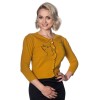 Cardigan moutarde chat