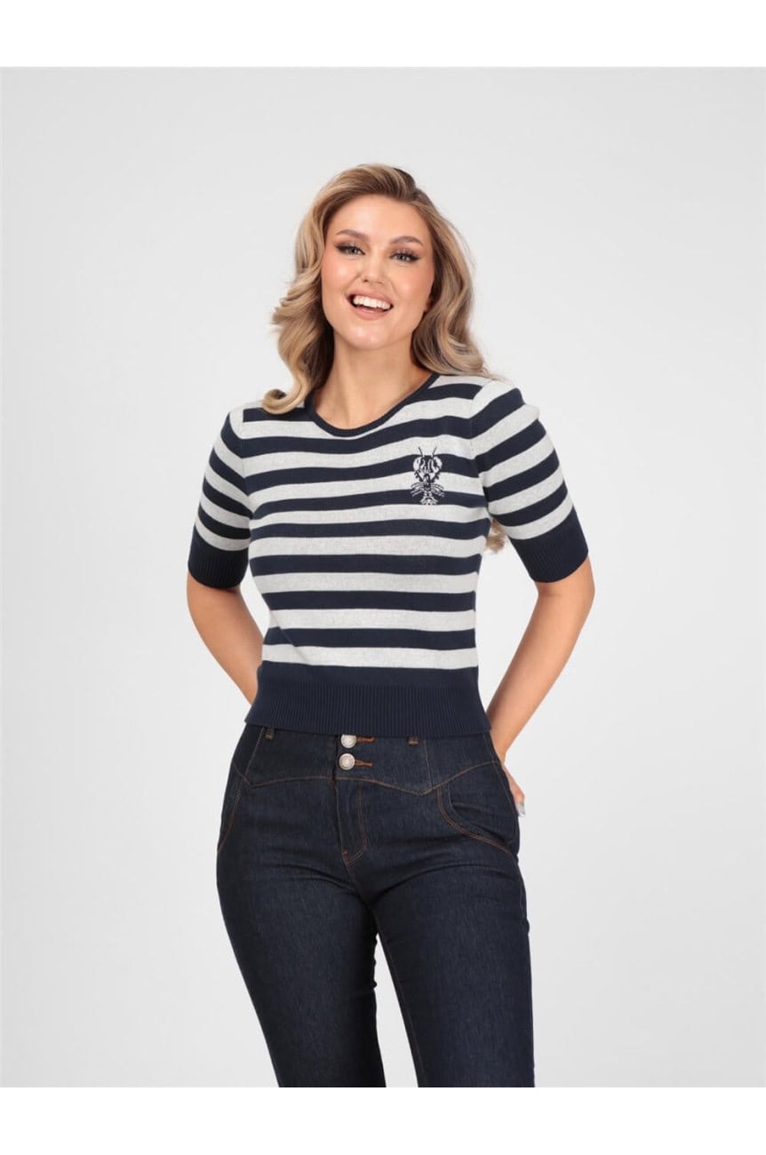 Chemise Pull Rayée Femme Takeout - Taille S - Occasion Très Bon État