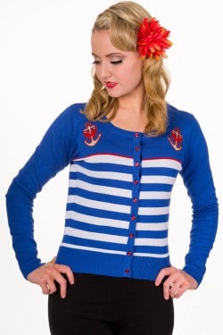 Cardigan rétro rayé