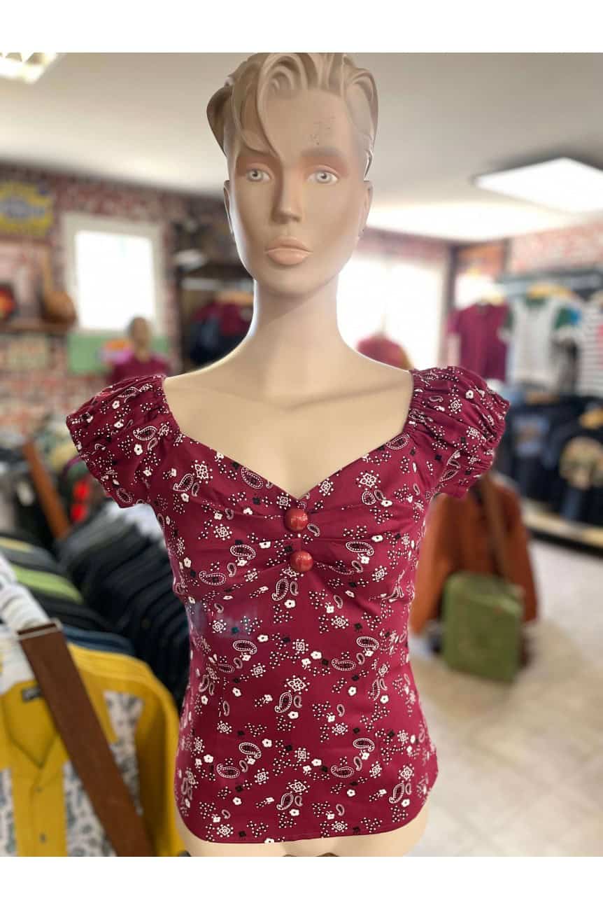 Haut Boutonné Bordeaux Femme Kim Rogers - Taille L, Occasion Très Bon état
