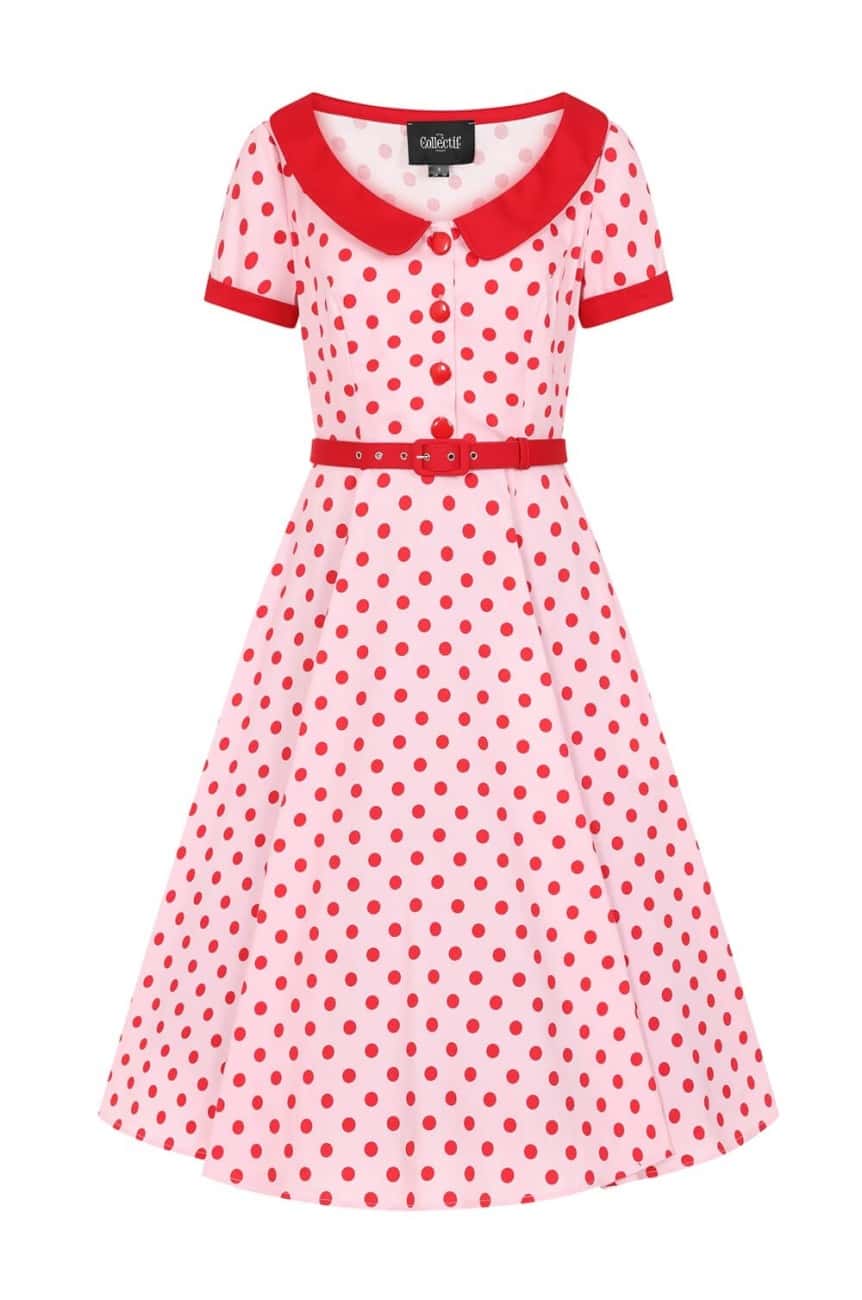 Robe rose a pois