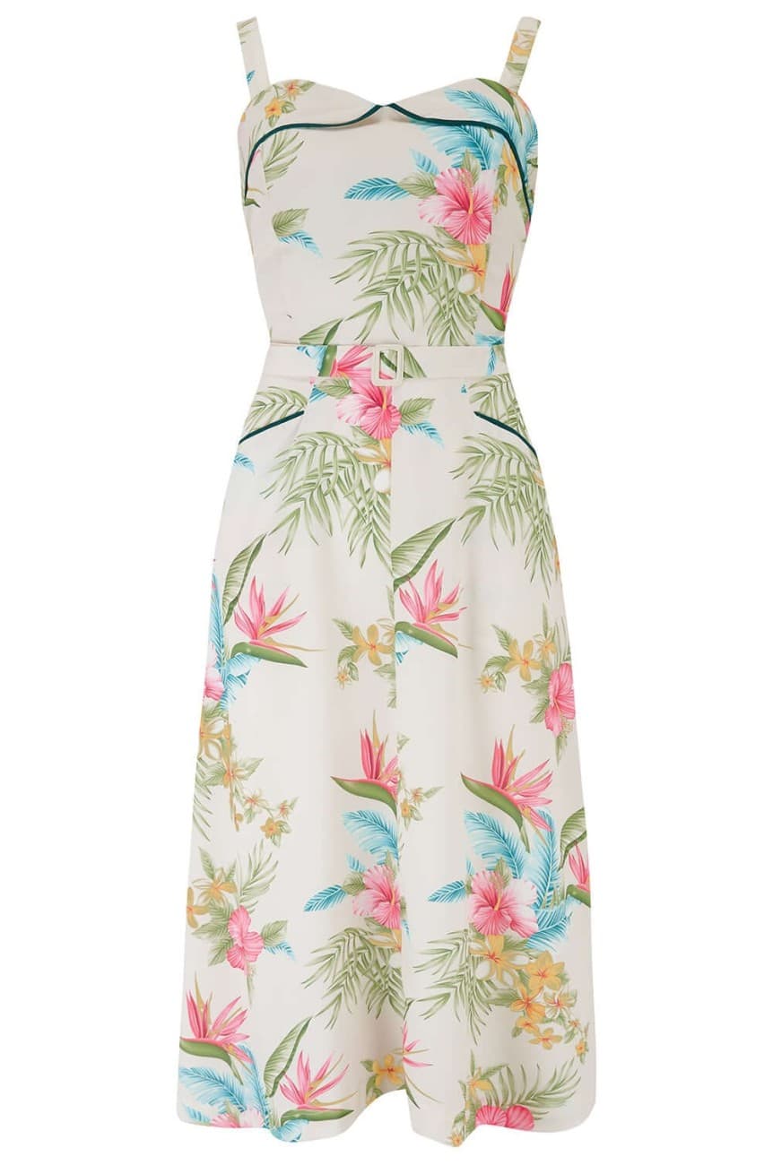 Robe année 40 florale et bolero