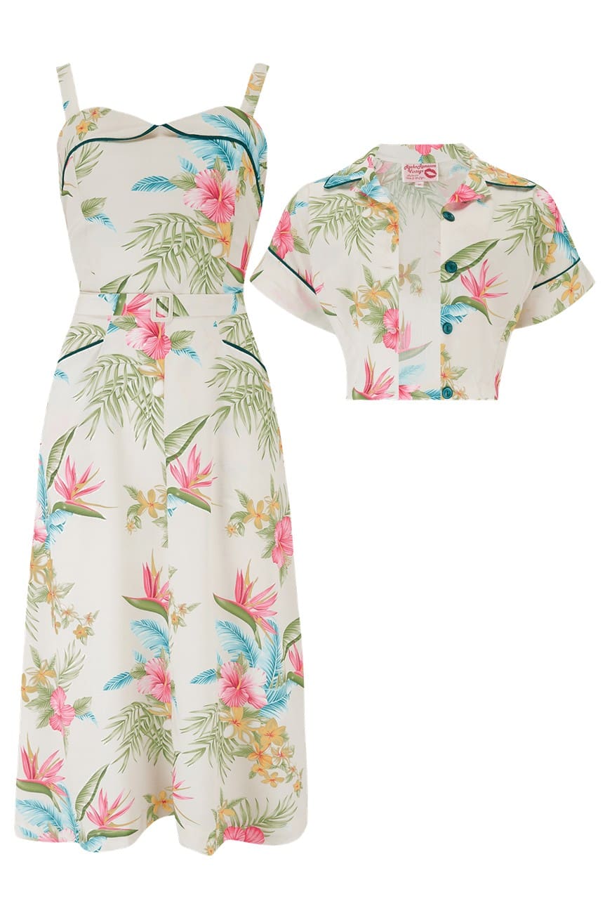 Robe année 40 florale et bolero