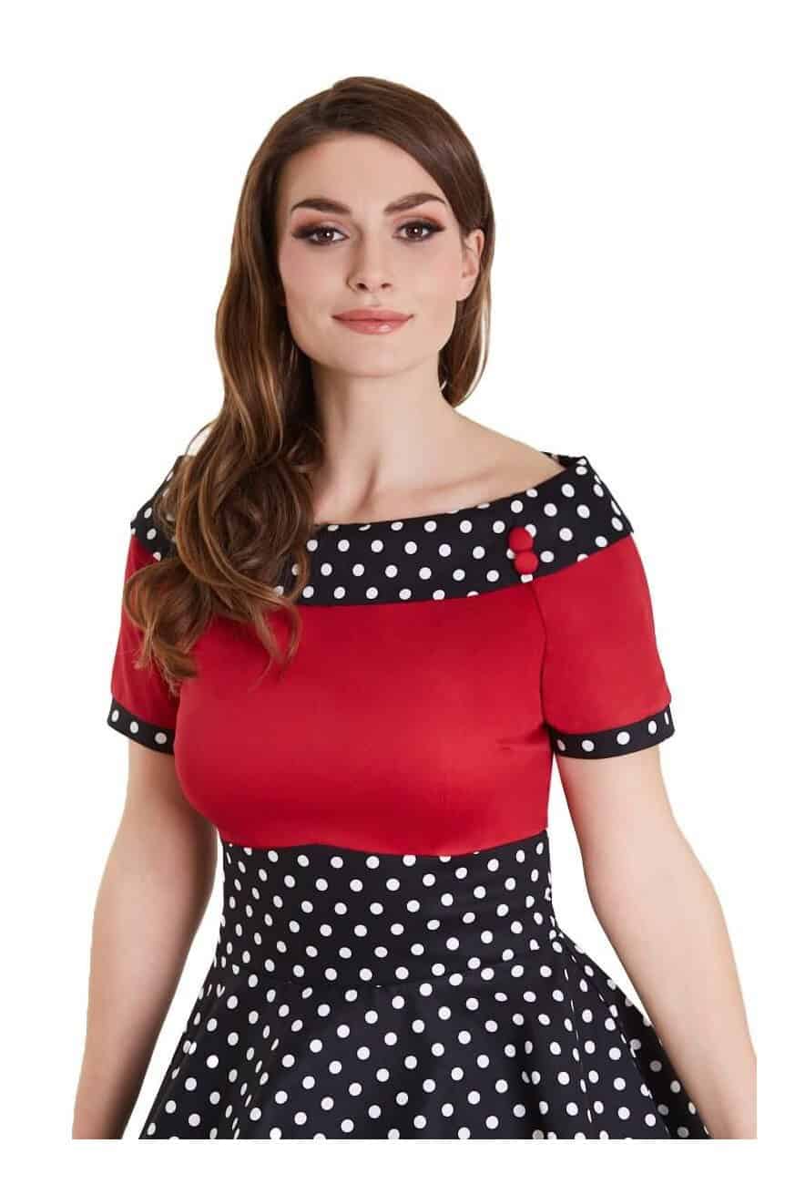 Robe rockabilly col bateau