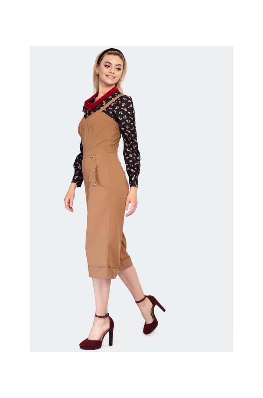 Salopette Pantacourt Marron - Taille L - Occasion Très Bon état