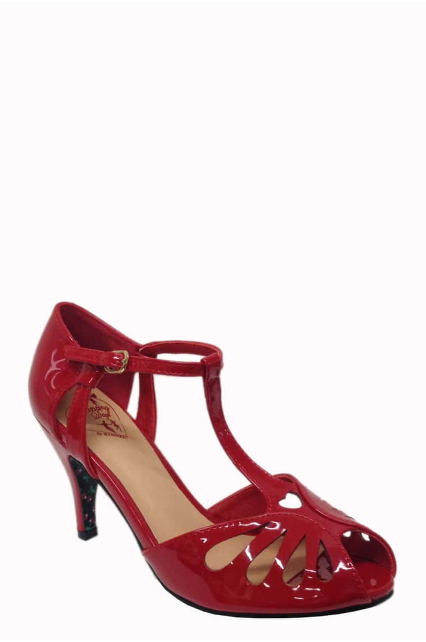 Années 60 Escarpin Vernis À Plateforme Pin Up