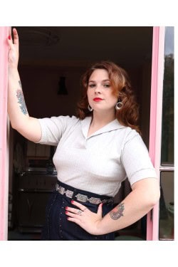 Haut gris rockabilly en maille