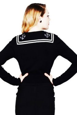 Cardigan pin up noir marin