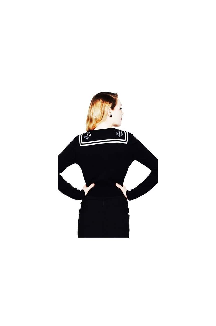 Cardigan pin up noir marin
