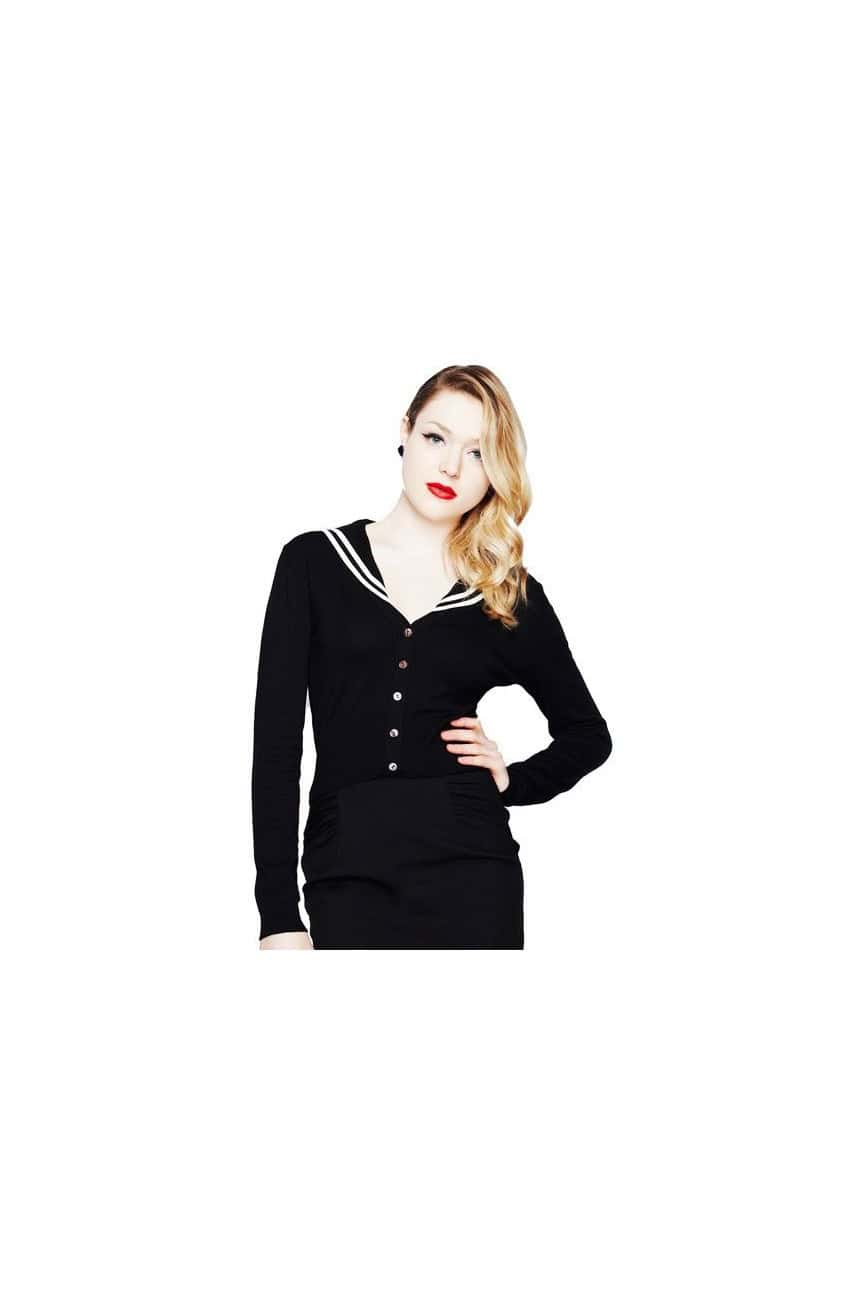 Cardigan pin up noir