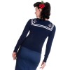 Cardigan hell bunny bleu style marin