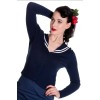 Cardigan hell bunny bleu style marin