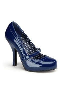 Chaussure pin up couture vernie bleue