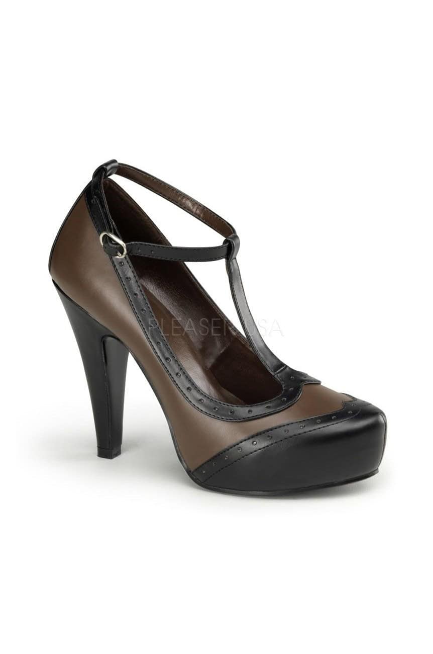 Escarpin retro noir et marron