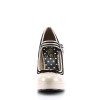 Chaussure retro pin up vinyle beige