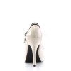 Chaussure retro pin up vinyle beige