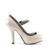 Chaussure retro pin up vinyle beige