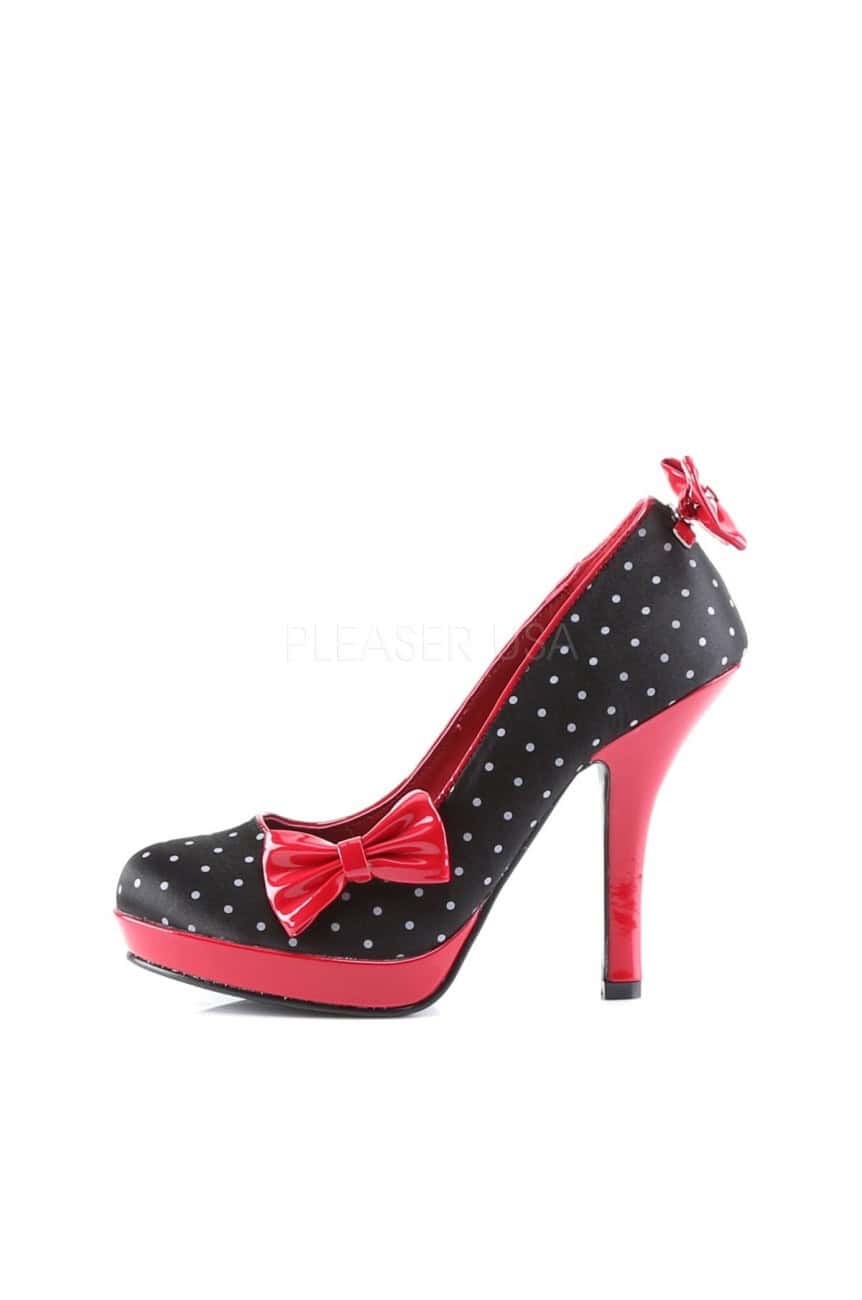 Escarpin pin up a pois avec noeuds