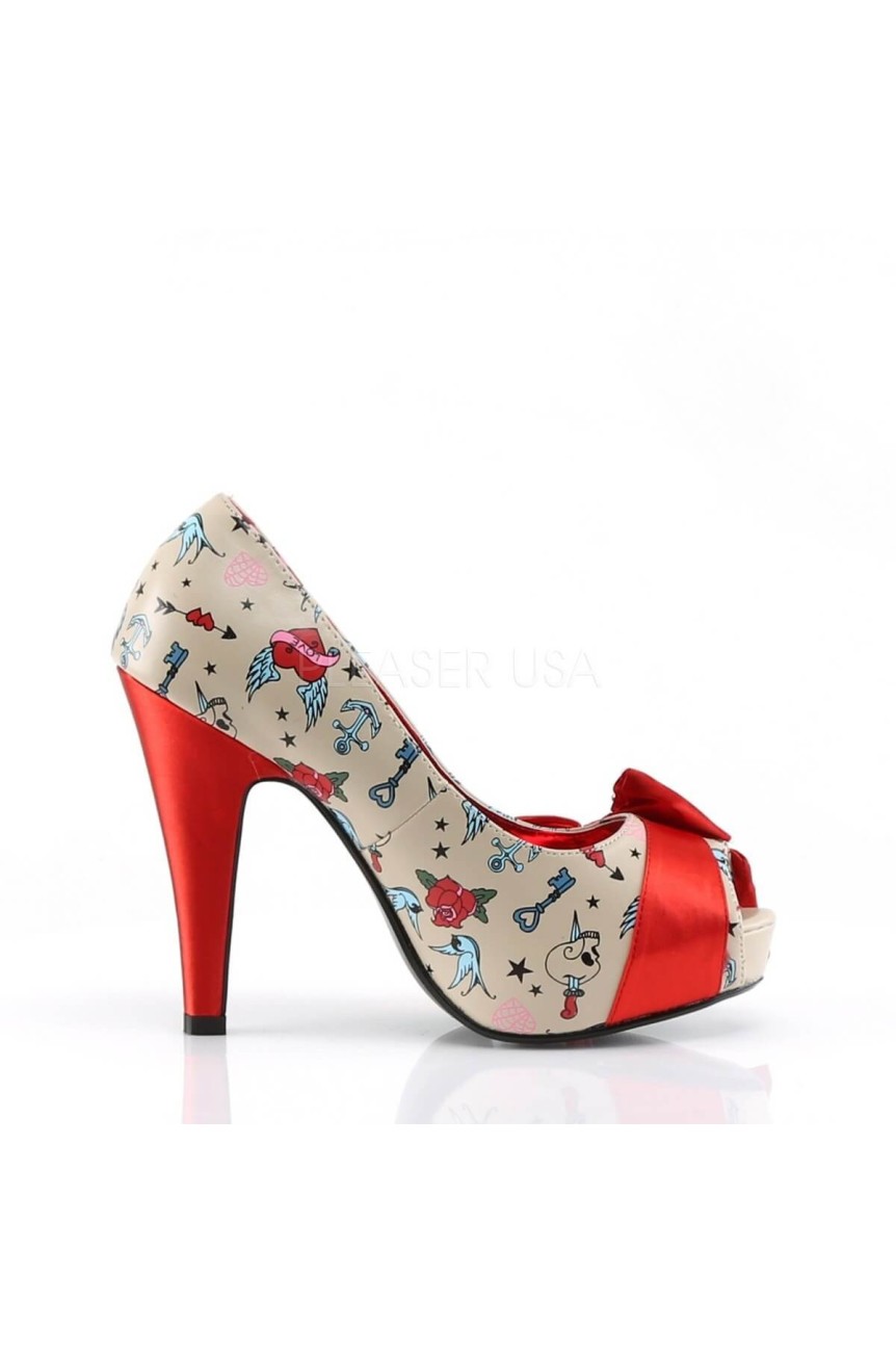 Chaussure pinup couture bettie 13 beige