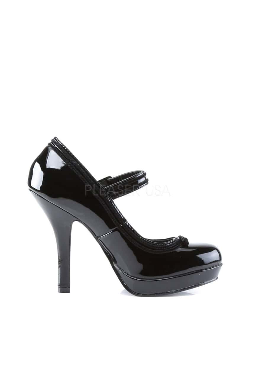 Chaussure retro pin up vinyle rouge