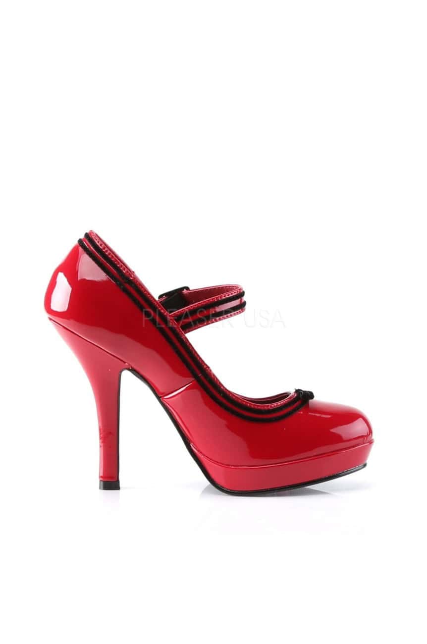 Chaussure retro pin up vinyle rouge