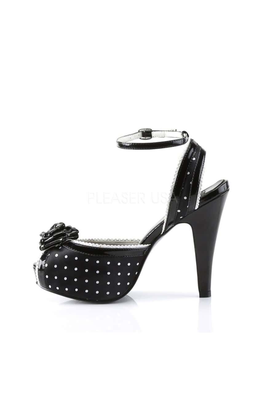 Escarpin pin up a pois noir
