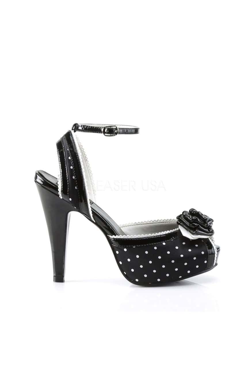 Escarpin pin up a pois noir