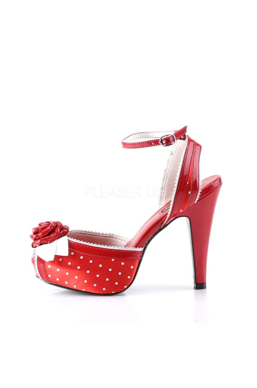 Escarpin pin up a pois rouge