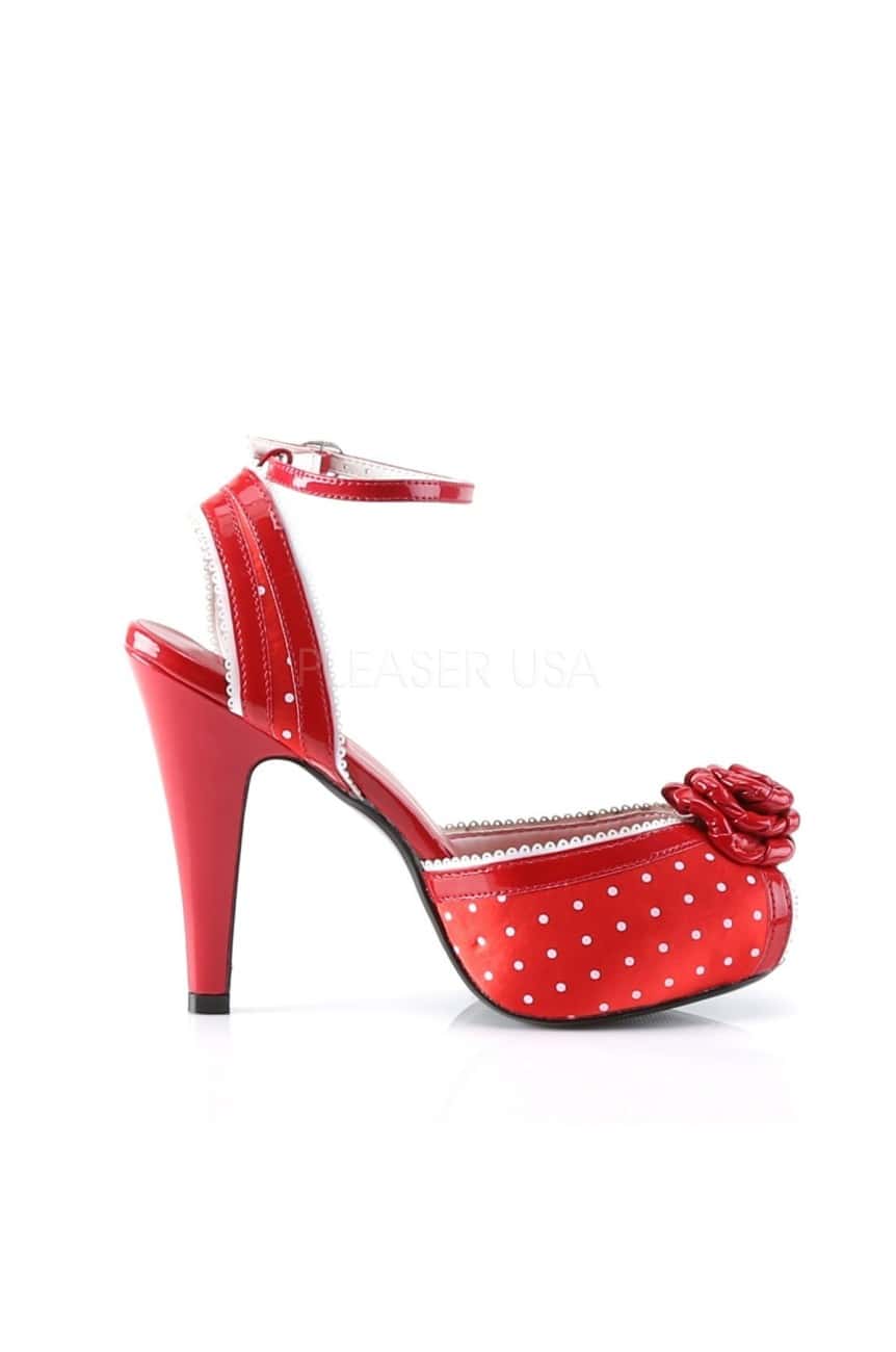 Escarpin pin up a pois rouge