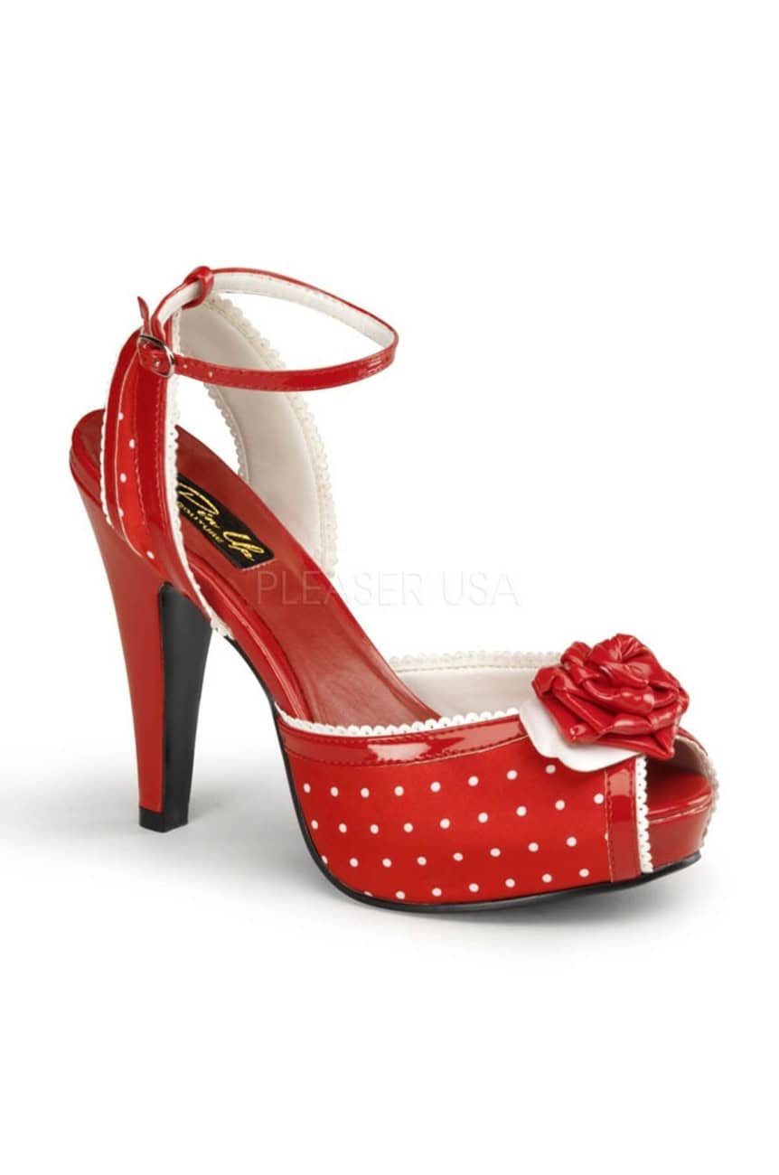 Escarpin pin up a pois rouge