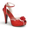 Escarpin pin up a pois rouge