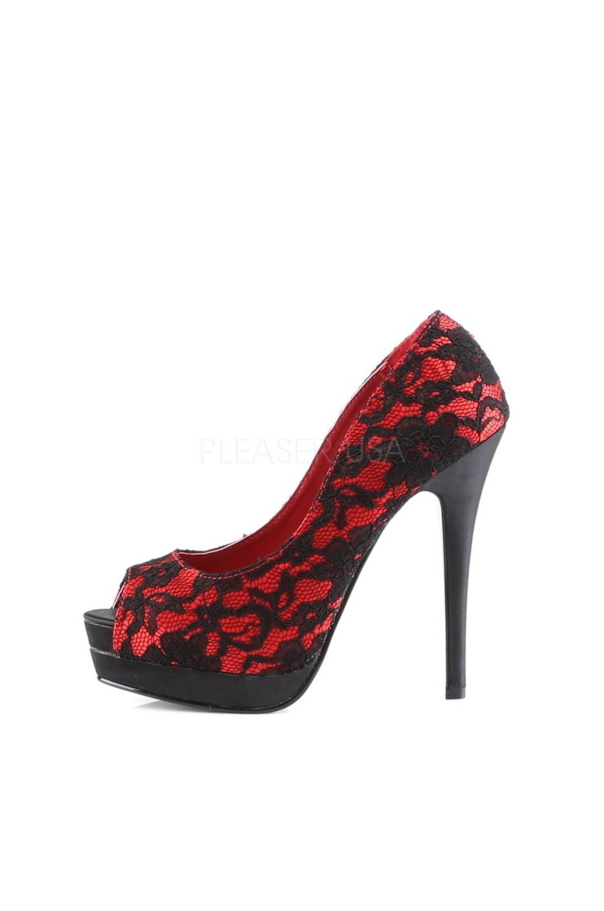 Chaussures pin up a fleur rouges