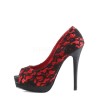 Chaussures pin up a fleur rouges