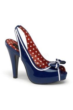Chaussure vinyle bleu pin up couture
