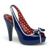Chaussure vinyle bleu pin up couture